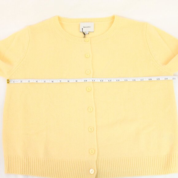 NWT Reformation Clara Cashmere Crew Neck Cardigan in Parmesan Size Large - Picture 11 of 12